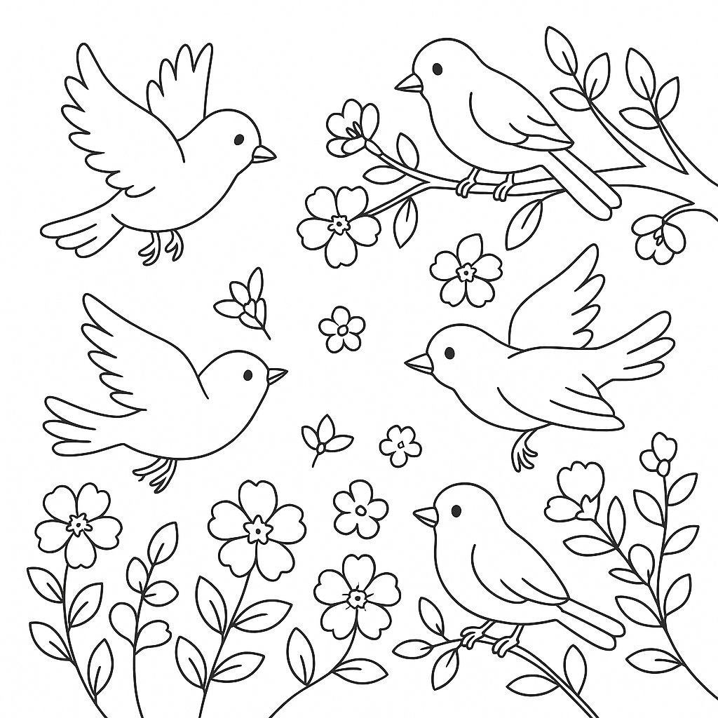 Chim Chóc Trong Vườn