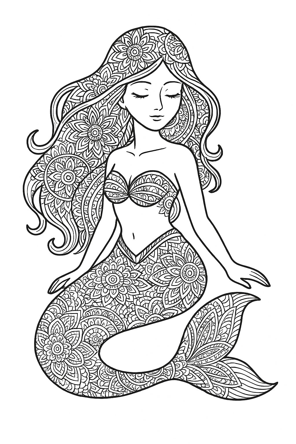 Nàng tiên cá nghệ thuật mandala