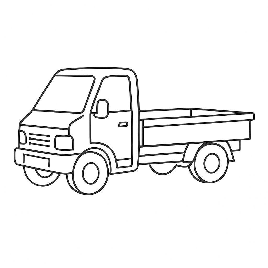 Xe tải với thùng mở