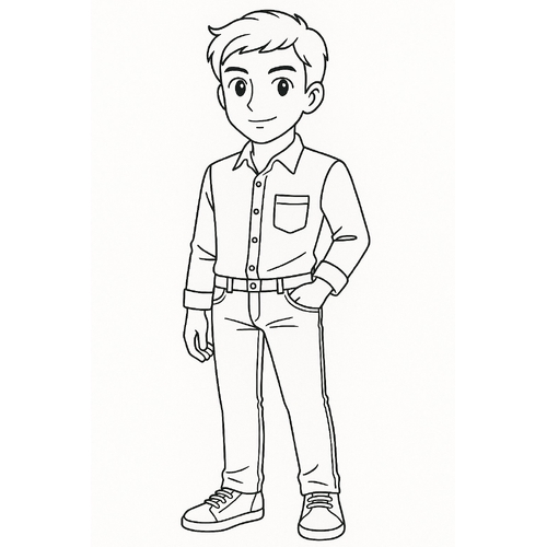 Tranh Tô Màu Bạn Trai Cho Bé Năm 2025 - Tải PDF Miễn Phí