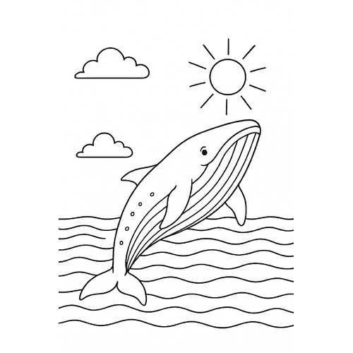 Tô màu cá voi cho bé – Tranh tô màu 2025