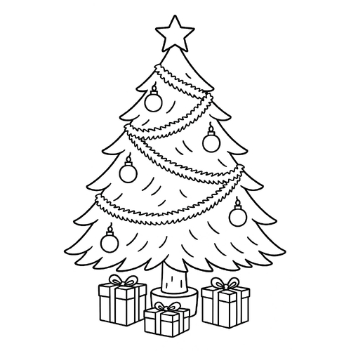 Tranh Tô Màu Cây Thông Noel Tô Màu Cho Bé Năm 2025