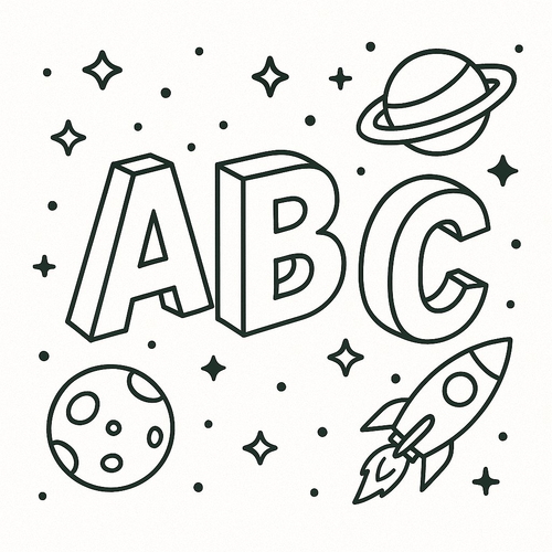 Tranh Tô Màu ABC Cho Bé Năm 2025 - Tải PDF Miễn Phí