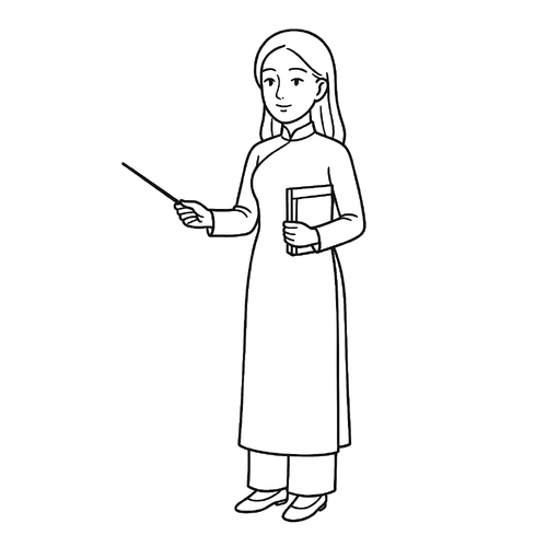 Tô màu chân dung cô giáo 2025 - Tranh tô màu cho bé tải PDF