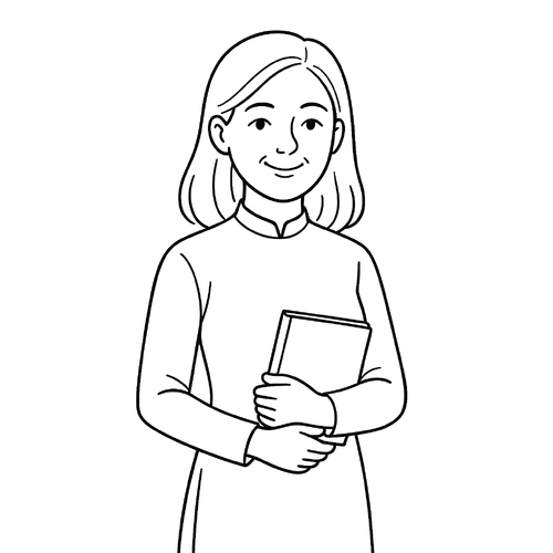 Tô màu chân dung cô giáo 2025 - Tranh tô màu cho bé tải PDF