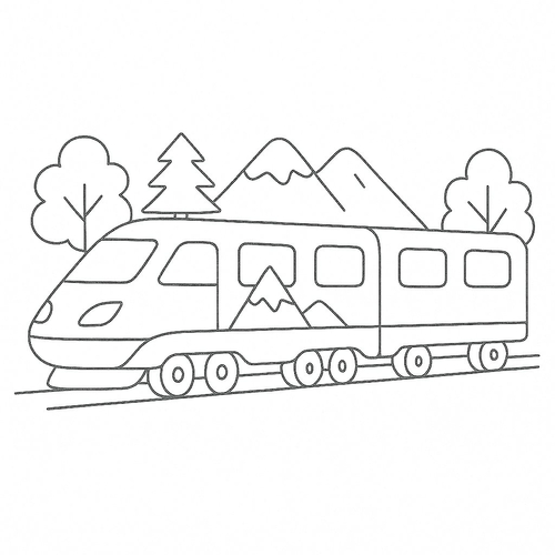 Tô màu đoàn tàu cho bé 2025 - Hình tô màu đẹp