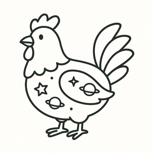 Hình tô màu con gà cho bé 2025 - PDF miễn phí