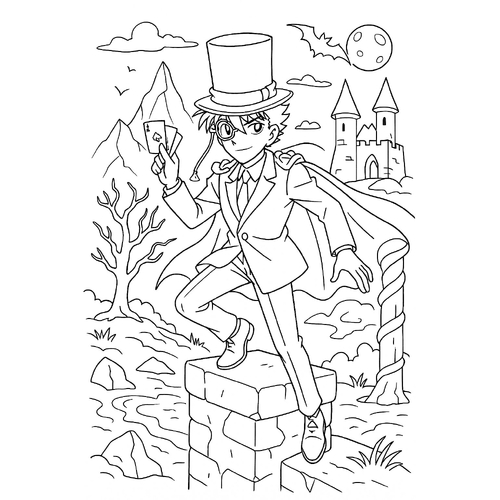 Tranh Tô Màu Kaito Kid Cho Bé Năm 2025