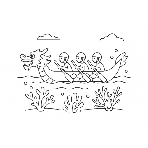 Tranh Tô Màu Lễ Hội Đua Thuyền Cho Bé Năm 2025