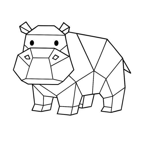 Tô màu con hà mã cho bé 2025 - Tranh &amp; PDF miễn phí