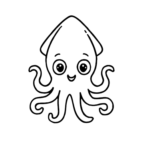 Tranh Tô Màu Con Mực Cho Bé – Tải PDF 2025