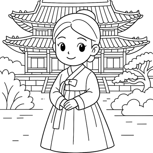 Tranh tô màu cổ trang cho bé 2025 - PDF tải nhanh