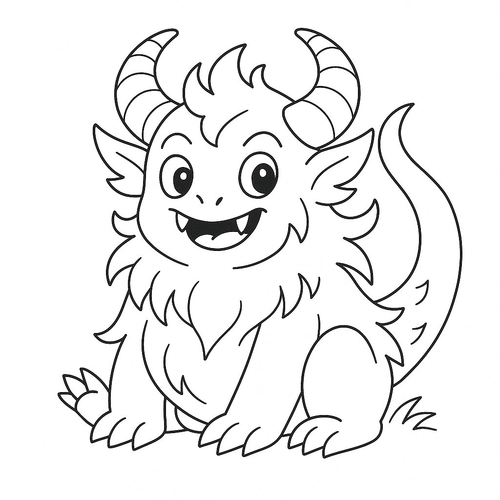 Tranh tô màu quái vật cho bé 2025 - Hình tô màu PDF