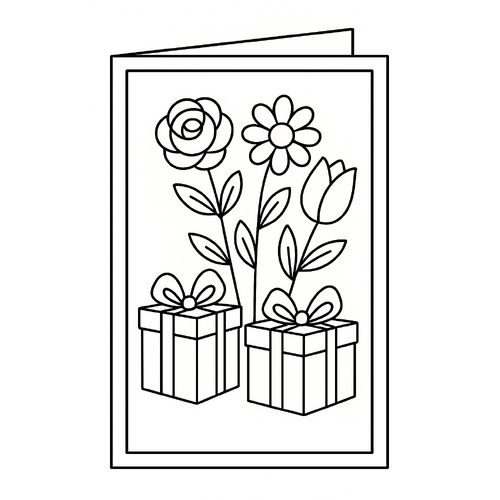 Thiệp Tô Màu 8/3 Cho Bé 2025 - Tranh Tô Màu Ngày Quốc Tế Phụ Nữ