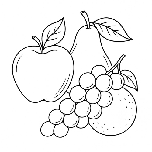 Tranh tô màu các loại quả cho bé 2025 - Tạo sự sáng tạo