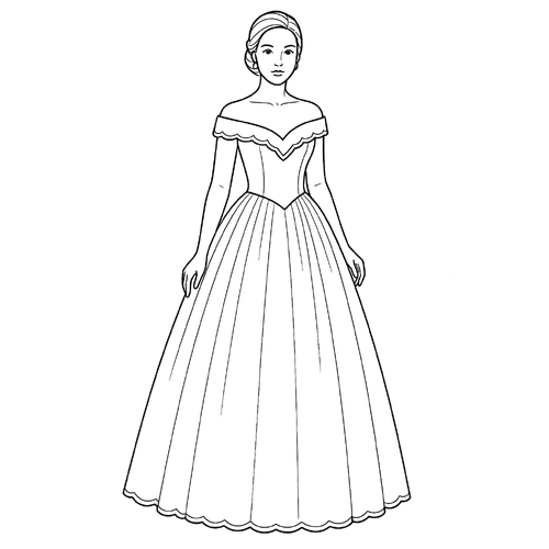 Tranh tô màu váy dạ hội cho bé 2025 - Sáng tạo và vui nhộn