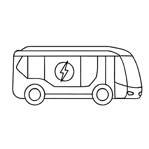 Xe buýt tô màu cho bé 2025 - Hình tô màu PDF