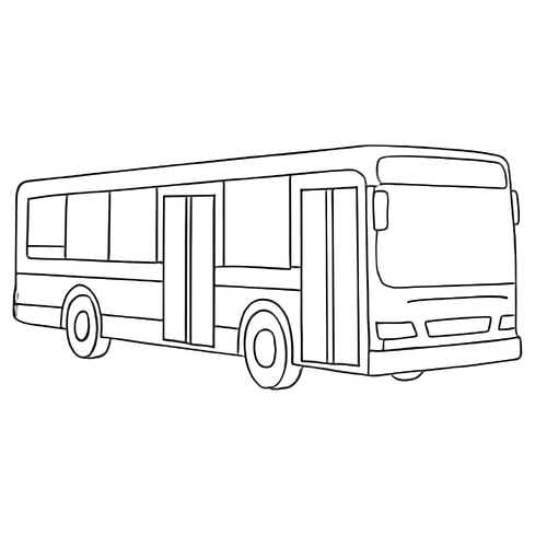 Xe buýt tô màu cho bé 2025 - Hình tô màu PDF