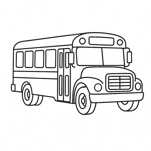 Xe buýt tô màu cho bé 2025 - Hình tô màu PDF
