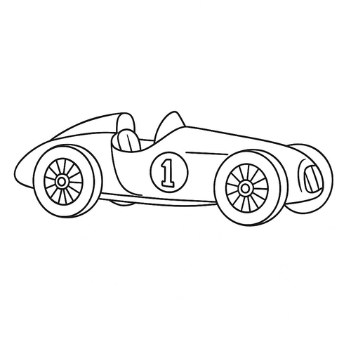 Tranh tô màu xe đua cho bé – Hình tô màu đẹp 2025