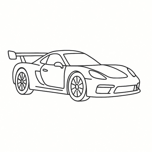 Tranh tô màu xe đua cho bé – Hình tô màu đẹp 2025
