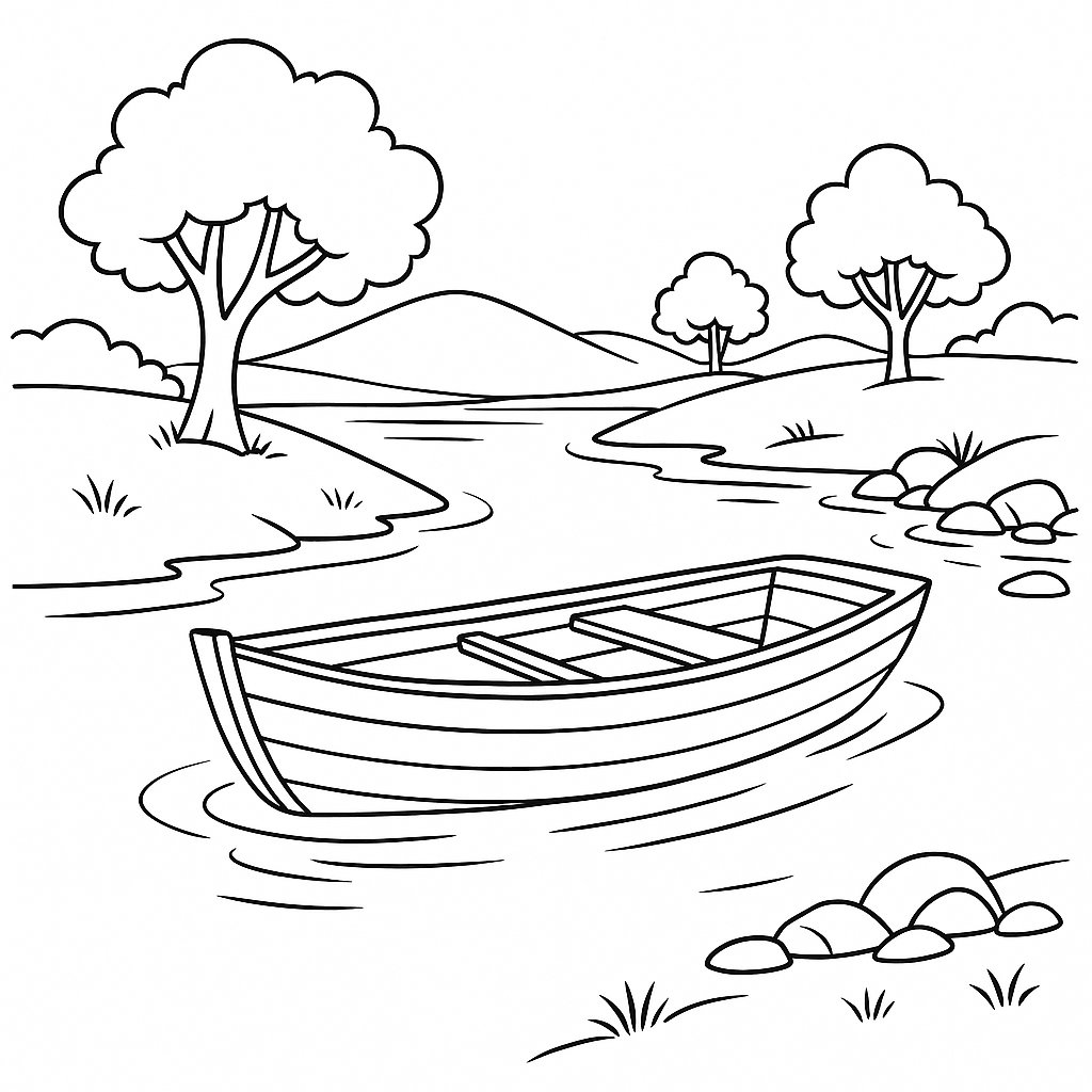 Chiếc thuyền trên sông