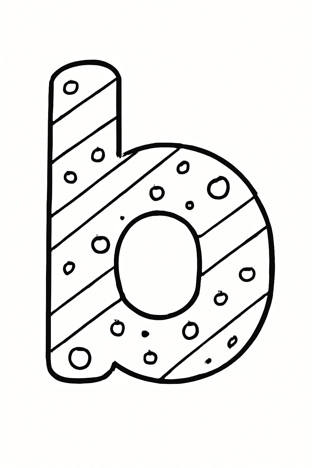 Chữ b họa tiết kẹo