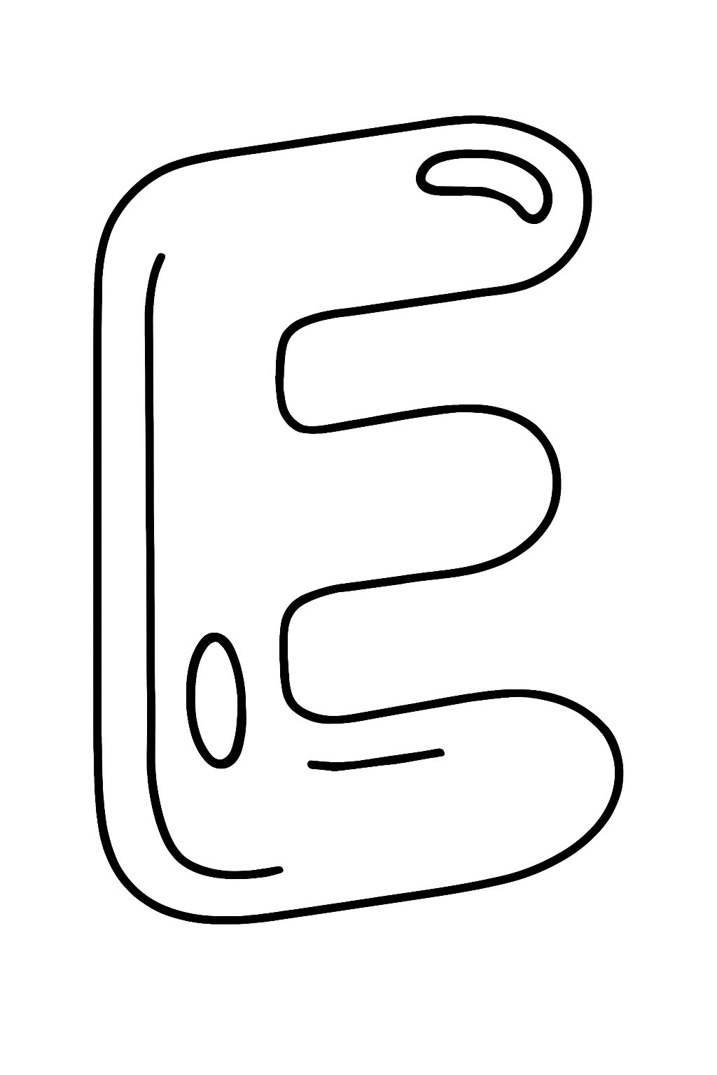 Tranh tô màu chữ e cho bé 2025 - Tải PDF miễn phí