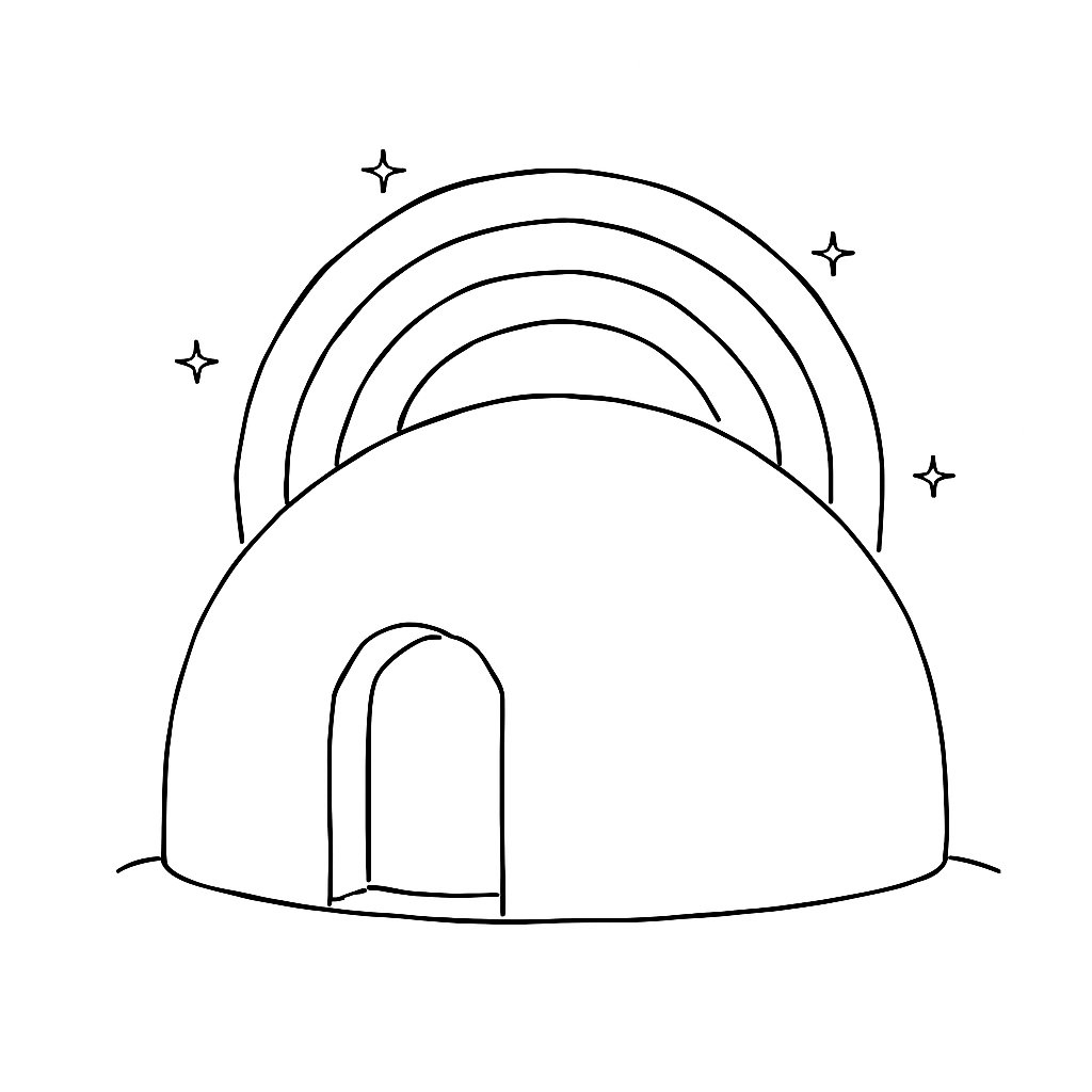 Tranh tô màu ngôi nhà cầu vồng cho bé đẹp nhất 2025