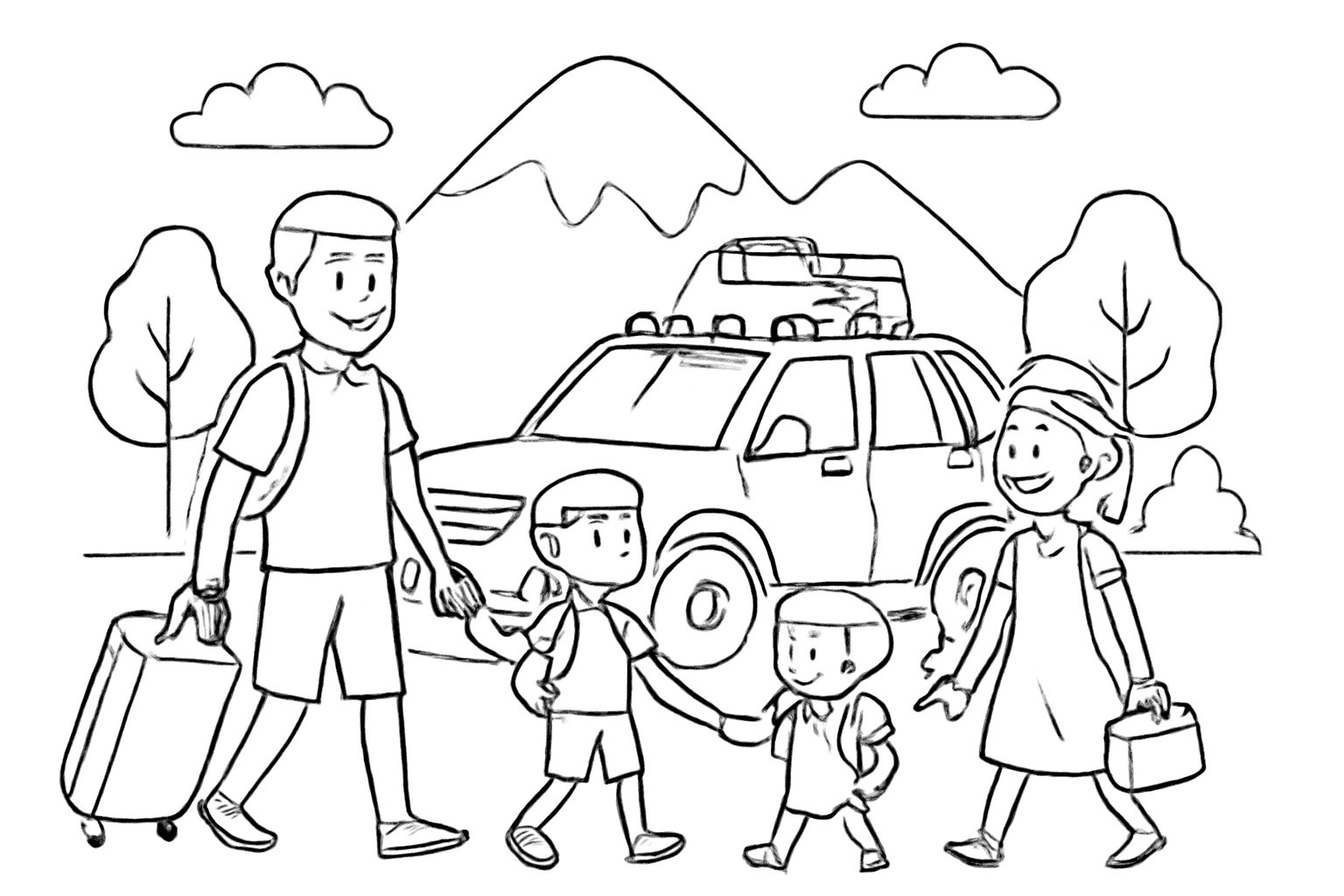 Gia đình đi du lịch