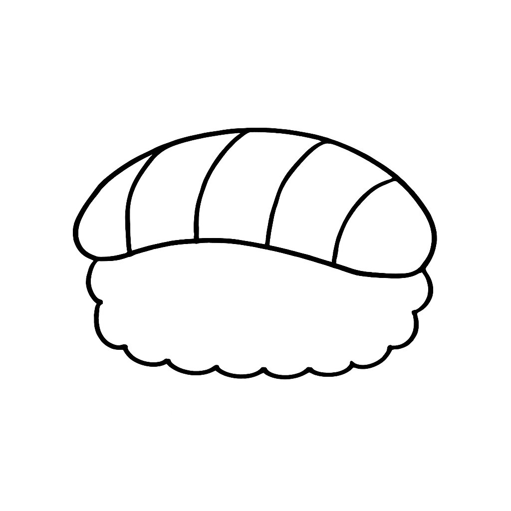 Tô màu sushi cho bé 2025 - Hình tô màu PDF
