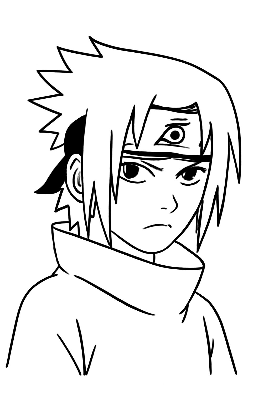 Sasuke Manga đen trắng