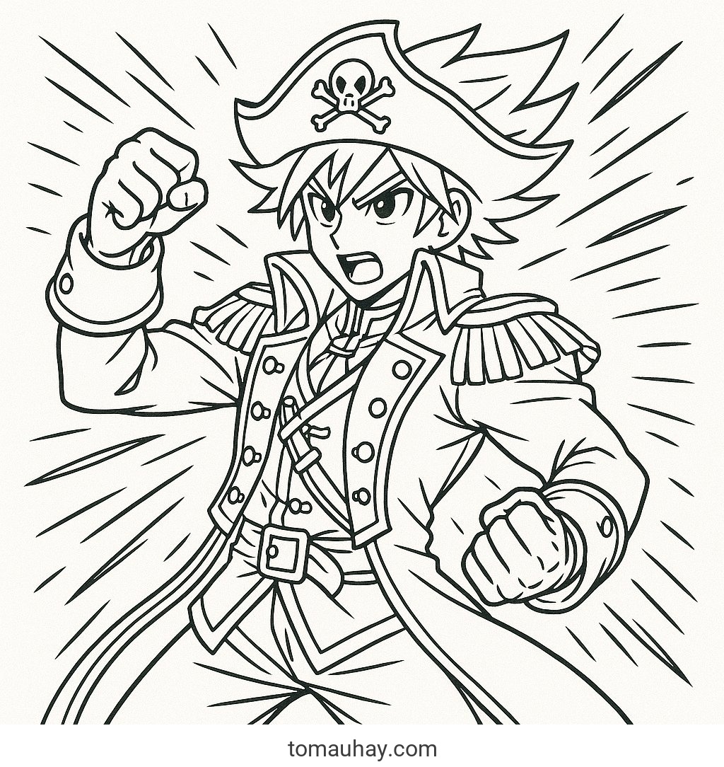 Tô màu siêu nhân hải tặc cho bé 2026 - Tranh tô màu PDF - Siêu Nhân Hải Tặc Anime