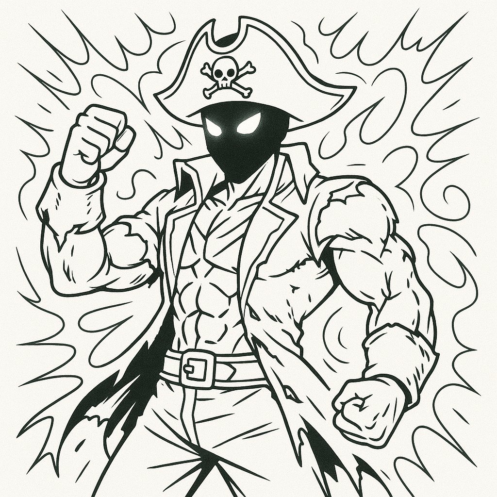 Tô màu siêu nhân hải tặc cho bé 2025 - Tranh tô màu PDF