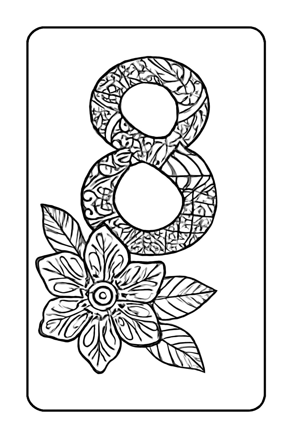 Tranh tô màu thiệp 8/3 cho bé 2025 – Tải PDF miễn phí