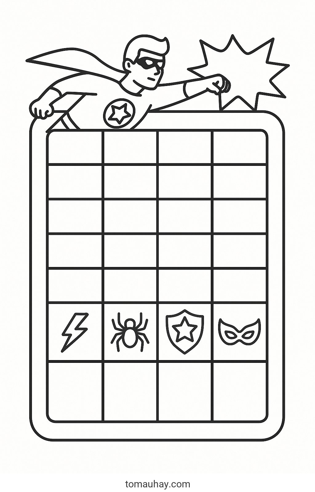 Tô màu thời khóa biểu cho bé 2026 - Hình PDF - Thời khóa biểu siêu anh hùng