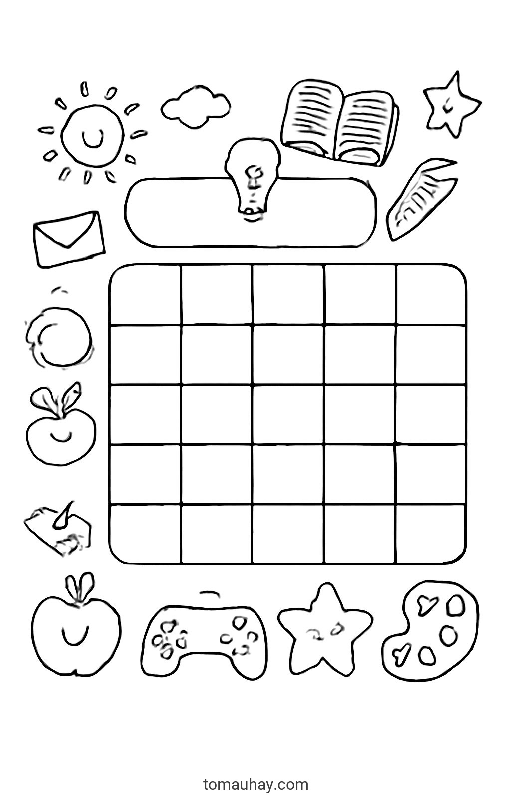 Tô màu thời khóa biểu cho bé 2026 - Hình PDF - Thời khóa biểu sinh động