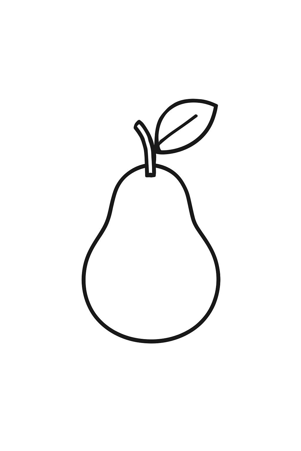 Tô màu quả lê cho bé 2025 - Hình PDF sinh động