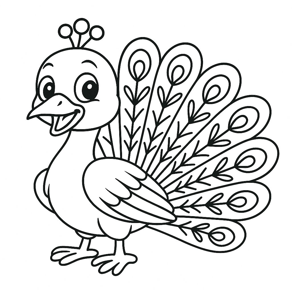 Tô màu con công vui nhộn