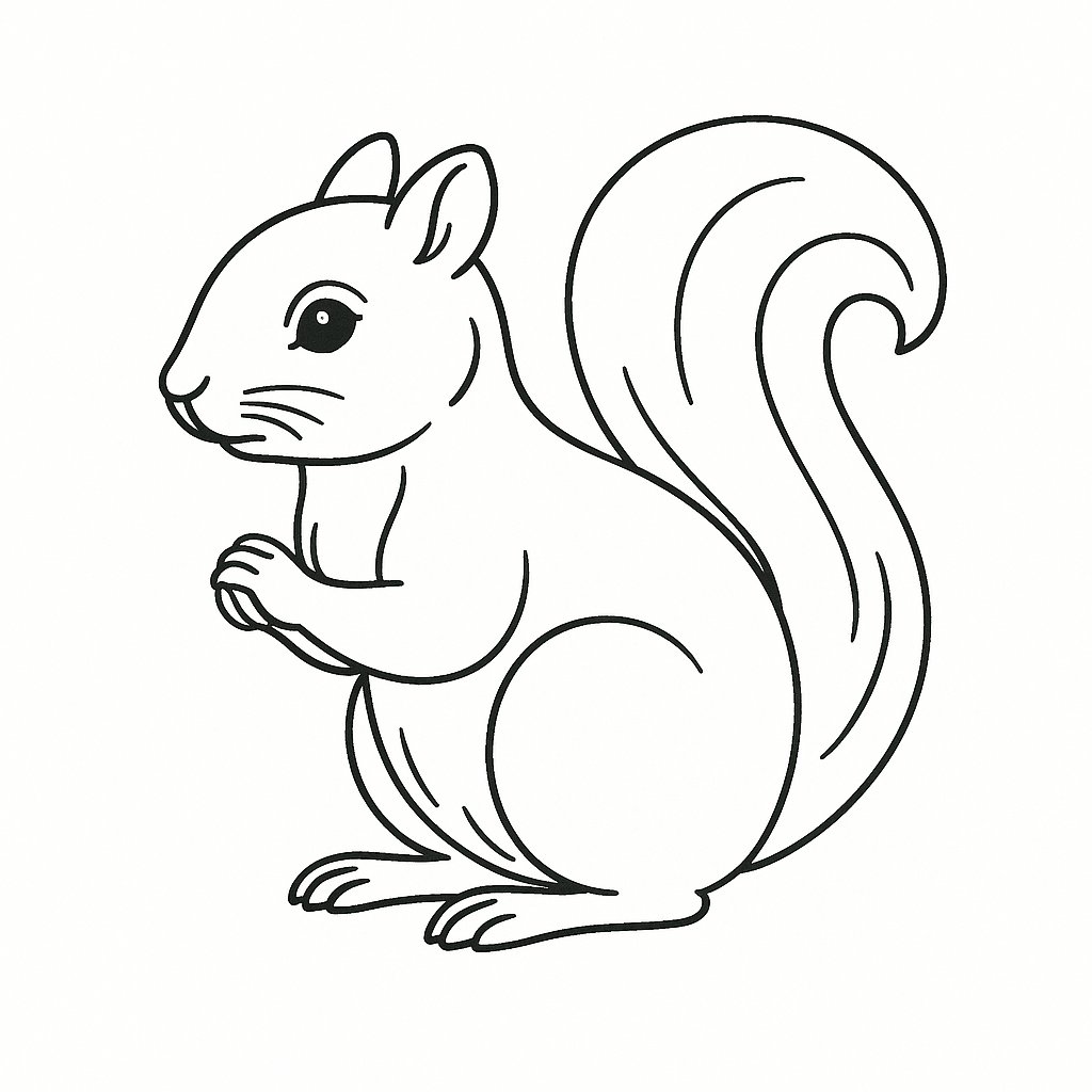 Tô màu con sóc phong cách vintage