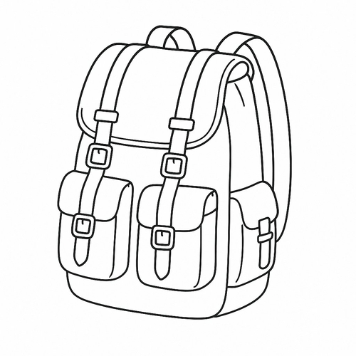 Tranh tô màu ba lô cho bé 2025 – Tải PDF miễn phí