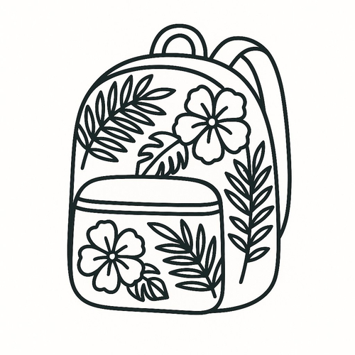 Tranh tô màu ba lô cho bé 2025 – Tải PDF miễn phí