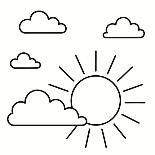 Tranh tô màu bầu trời cho bé 2025 - Tải PDF miễn phí