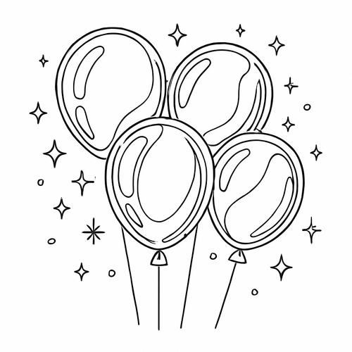 Tranh tô màu bong bóng cho bé 2025 - Tải PDF dễ dàng