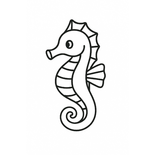 Tranh tô màu cá ngựa cho bé 2025 – Tải PDF miễn phí