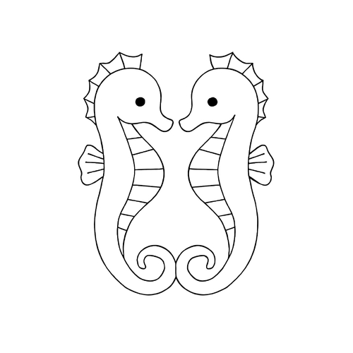 Tranh tô màu cá ngựa cho bé 2025 – Tải PDF miễn phí