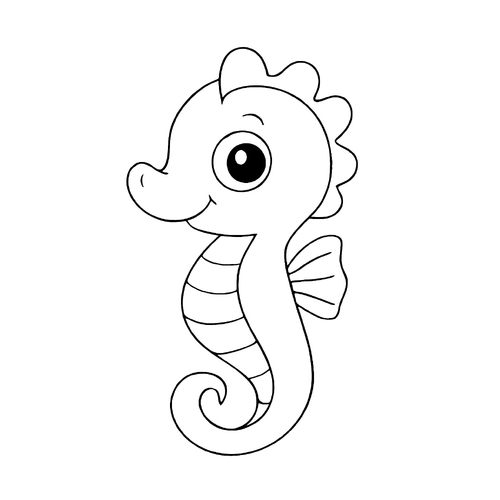 Tranh tô màu cá ngựa cho bé 2025 – Tải PDF miễn phí