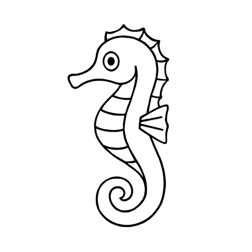 Tranh tô màu cá ngựa cho bé 2025 – Tải PDF miễn phí