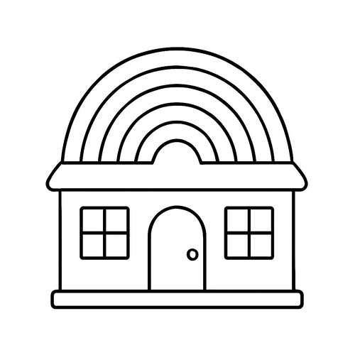 Tranh tô màu ngôi nhà cầu vồng cho bé đẹp nhất 2025