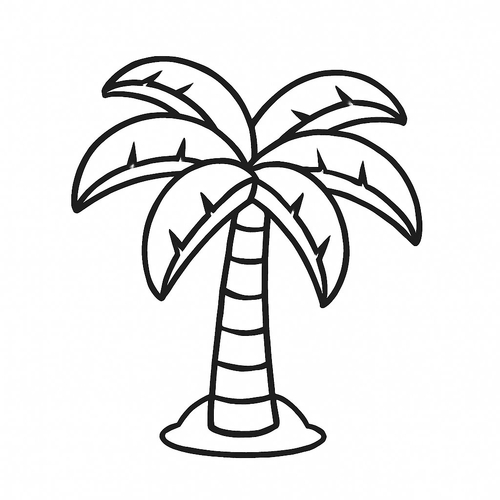 Tranh tô màu cây dừa cho bé 2025 – Tải PDF miễn phí
